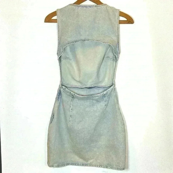 Zara Women's Denim Dress Size XS Backless Jean Festival Country Jean Cowgirl Sun - Picture 2 of 9
